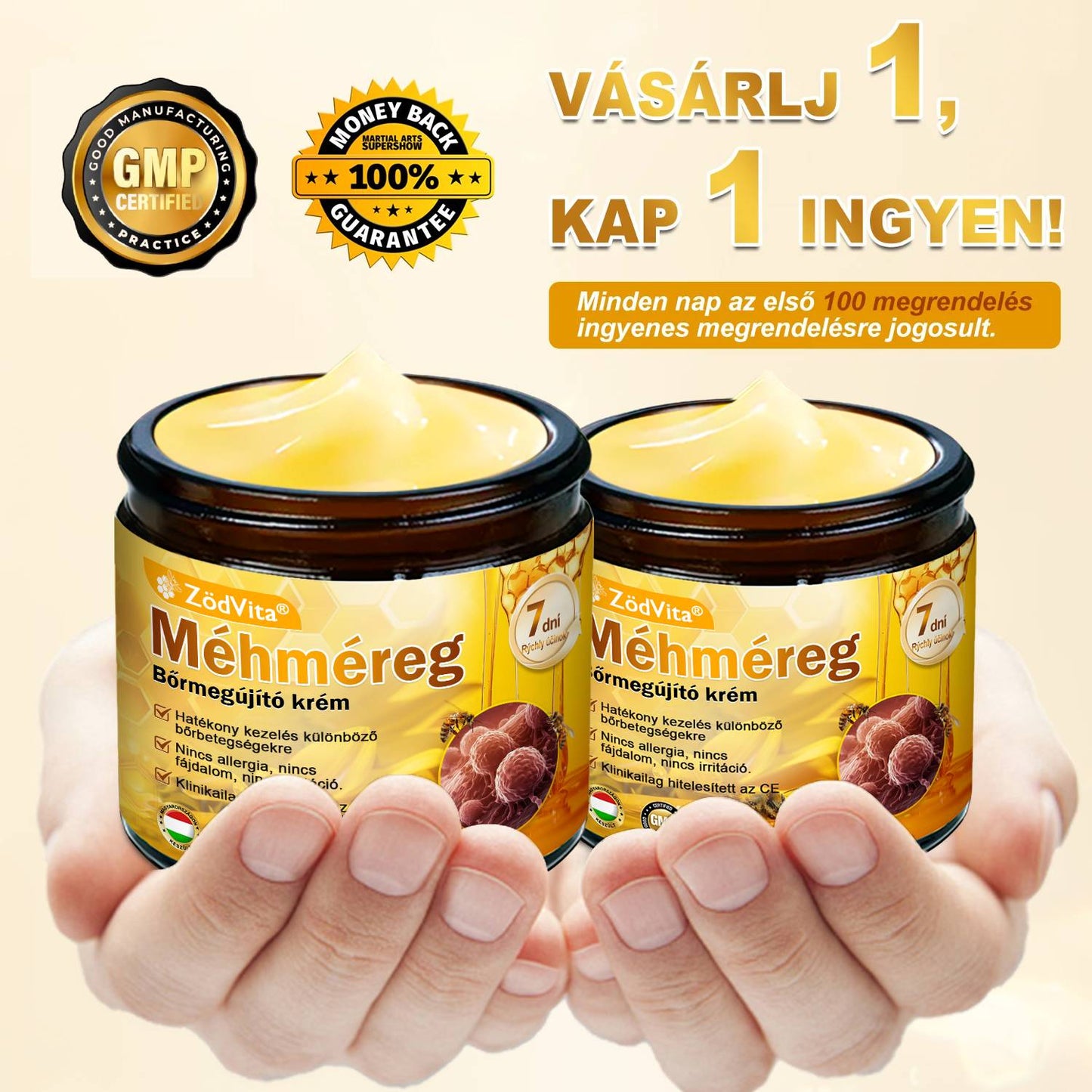 🔥🔥🔥ZödVita® Méhméreg Bőr Helyreállító Krém 🔥 Magyar fejlesztés, magyarországi gyártás és szállítás