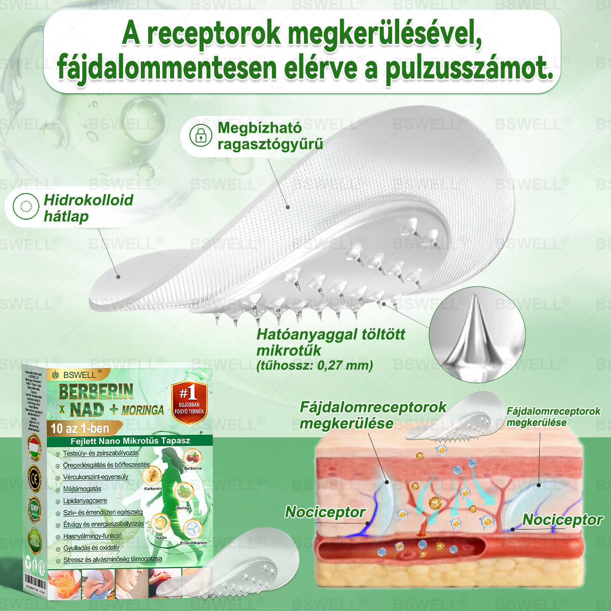✨✨✨✨BSWELL® Nano mikrotűs karcsúsító tapasz (Csak naponta egyszer, látható változások 28 nap alatt) ✅ Elhízás, szív- és érrendszeri egészség, cukorbetegség, alvási apnoe, bélrendszer egészsége, ízületi problémák és még sok más