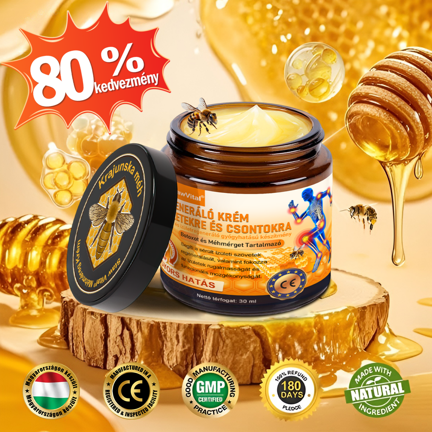 🟢 𝑺𝒕𝒂𝒘𝑽𝒊𝒕𝒂𝒍® Botoxot és Méhmérget Tartalmazó Regeneráló Krém Ízületekre és Csontokra | Ortopédiai problémák és ízületi fájdalmak célzott kezelésére🍀🍀
